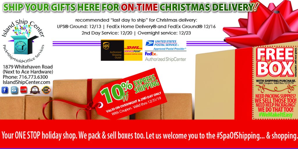 Last Days to Ship to Get On Time Delivery of Your Christmas Gifts