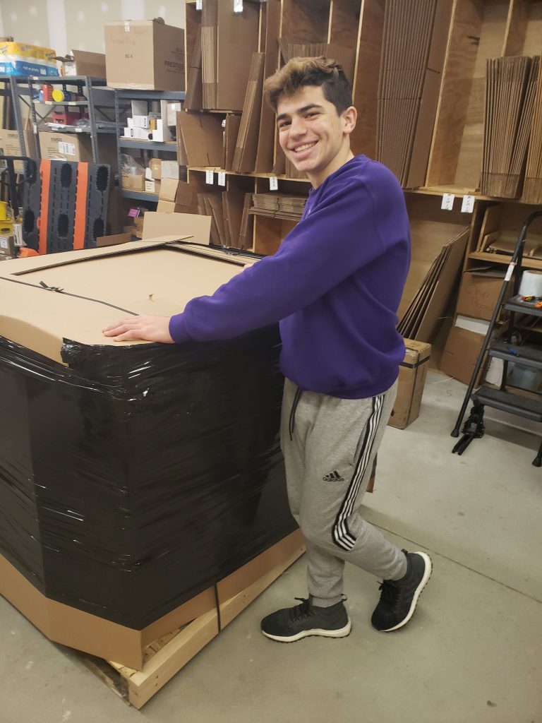 Anthony with a Furniture Pallet