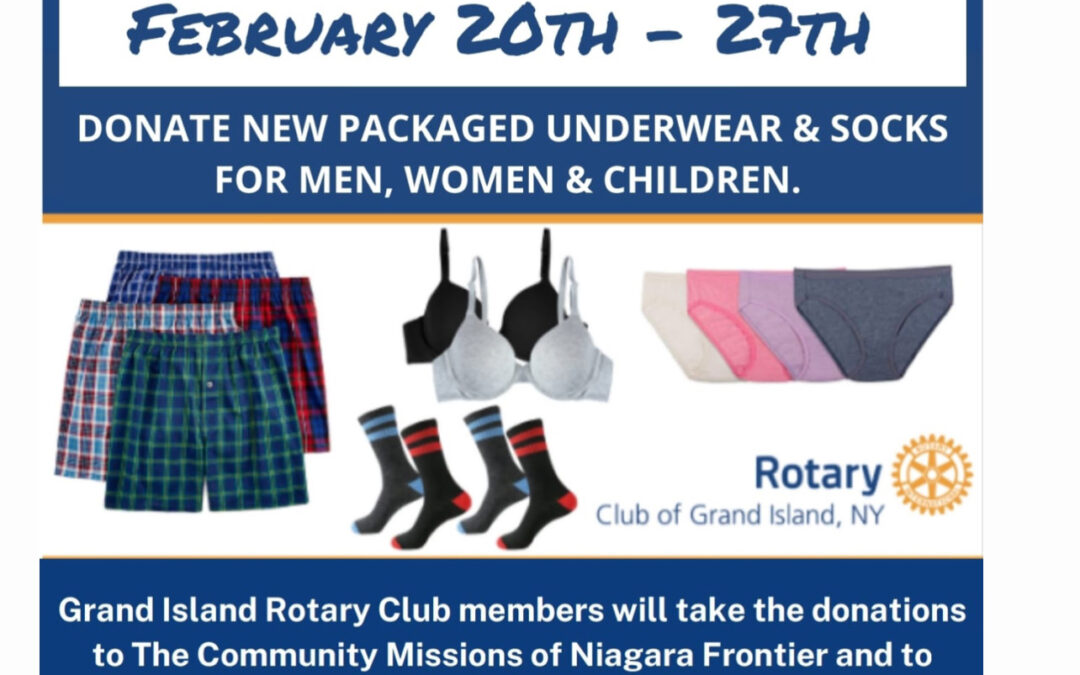 We Are Collecting Donations for Undie Sunday – The Rotary Club’s Annual Service Project