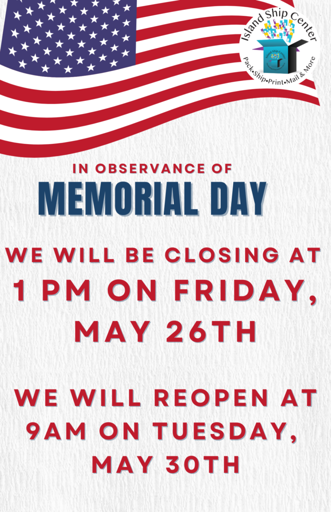 Closed Memorial Day Weekend